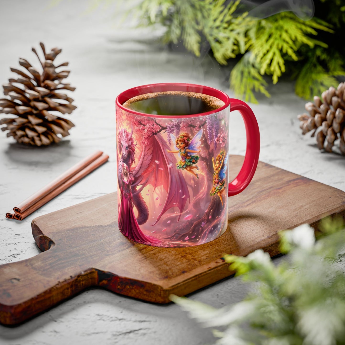 Fantasy Character Coffee Mug – Vibeon, Miria & The Fairies | Magical Realm Ceramic Mug (11oz / 15oz)