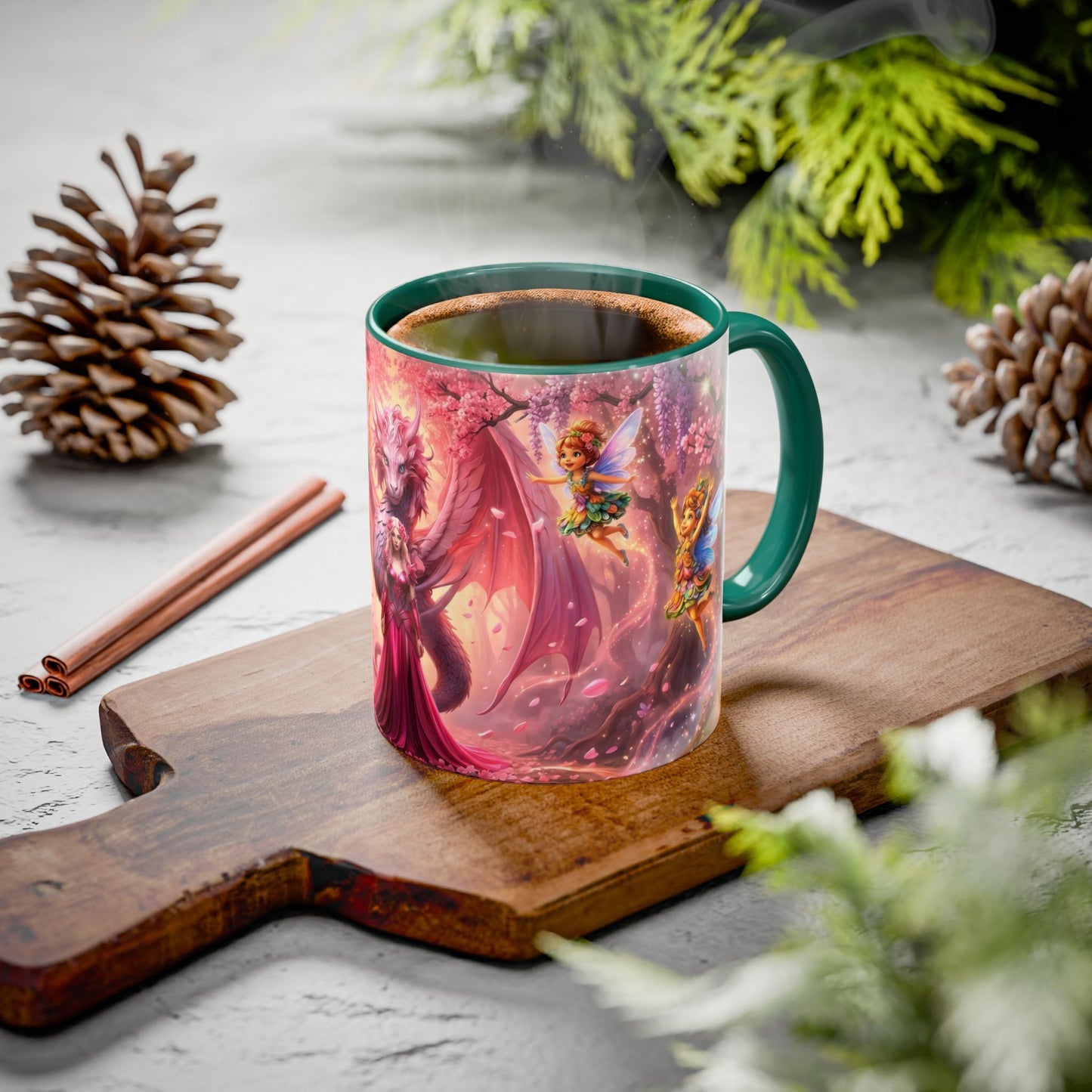 Fantasy Character Coffee Mug – Vibeon, Miria & The Fairies | Magical Realm Ceramic Mug (11oz / 15oz)