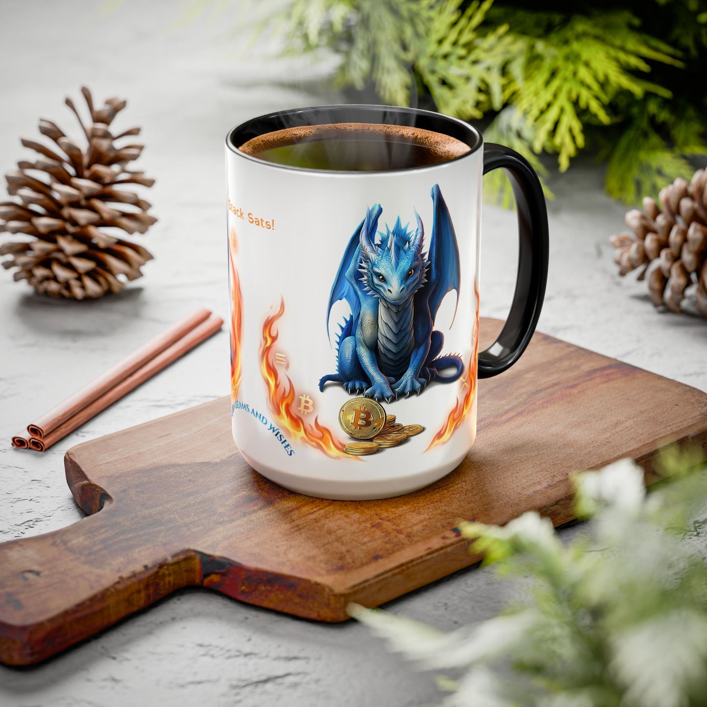 🐉💸 BitFyre Mug – Stackin’ Sats, Breathin’ Fire Edition