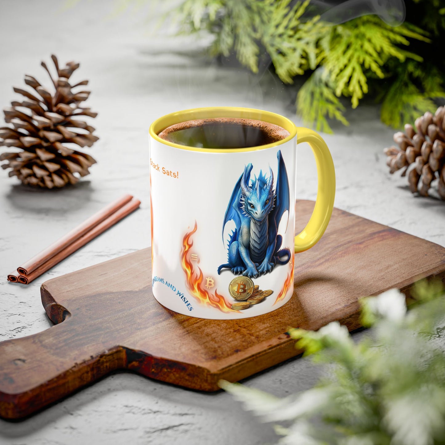 🐉💸 BitFyre Mug – Stackin’ Sats, Breathin’ Fire Edition 11oz