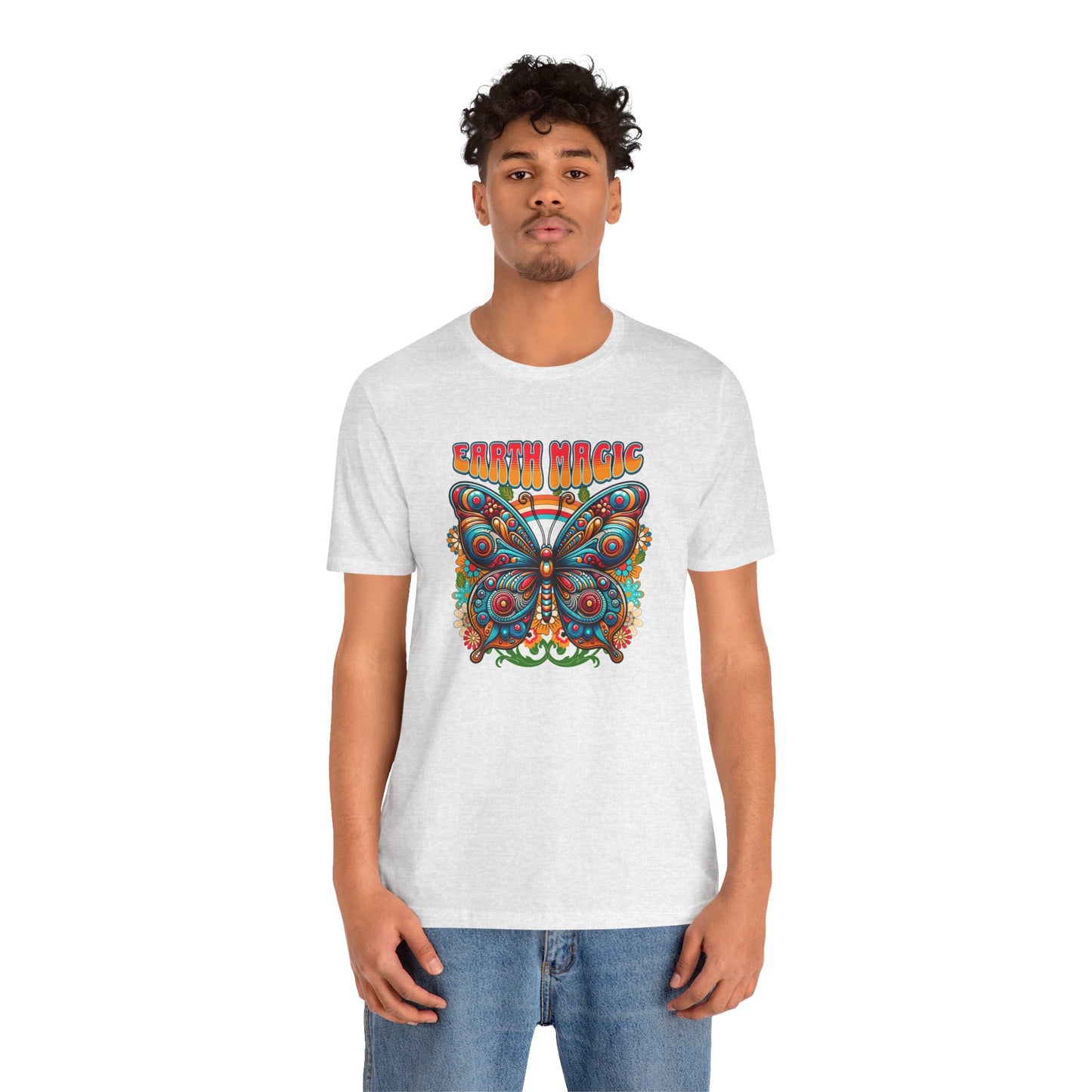 🦋✨ Earth Magic Retro Butterfly Te-Shirt 🌈🌼