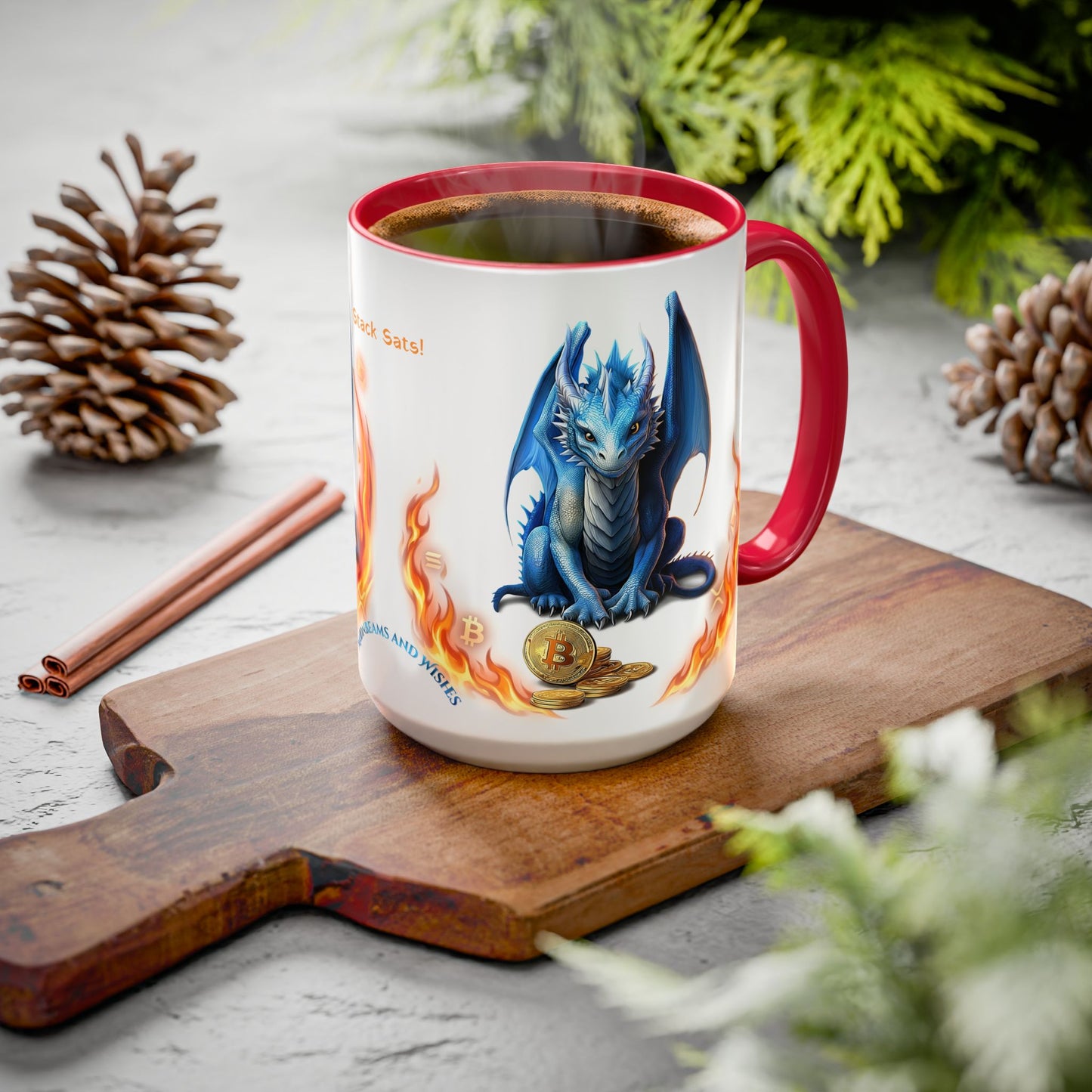 🐉💸 BitFyre Mug – Stackin’ Sats, Breathin’ Fire Edition 15oz