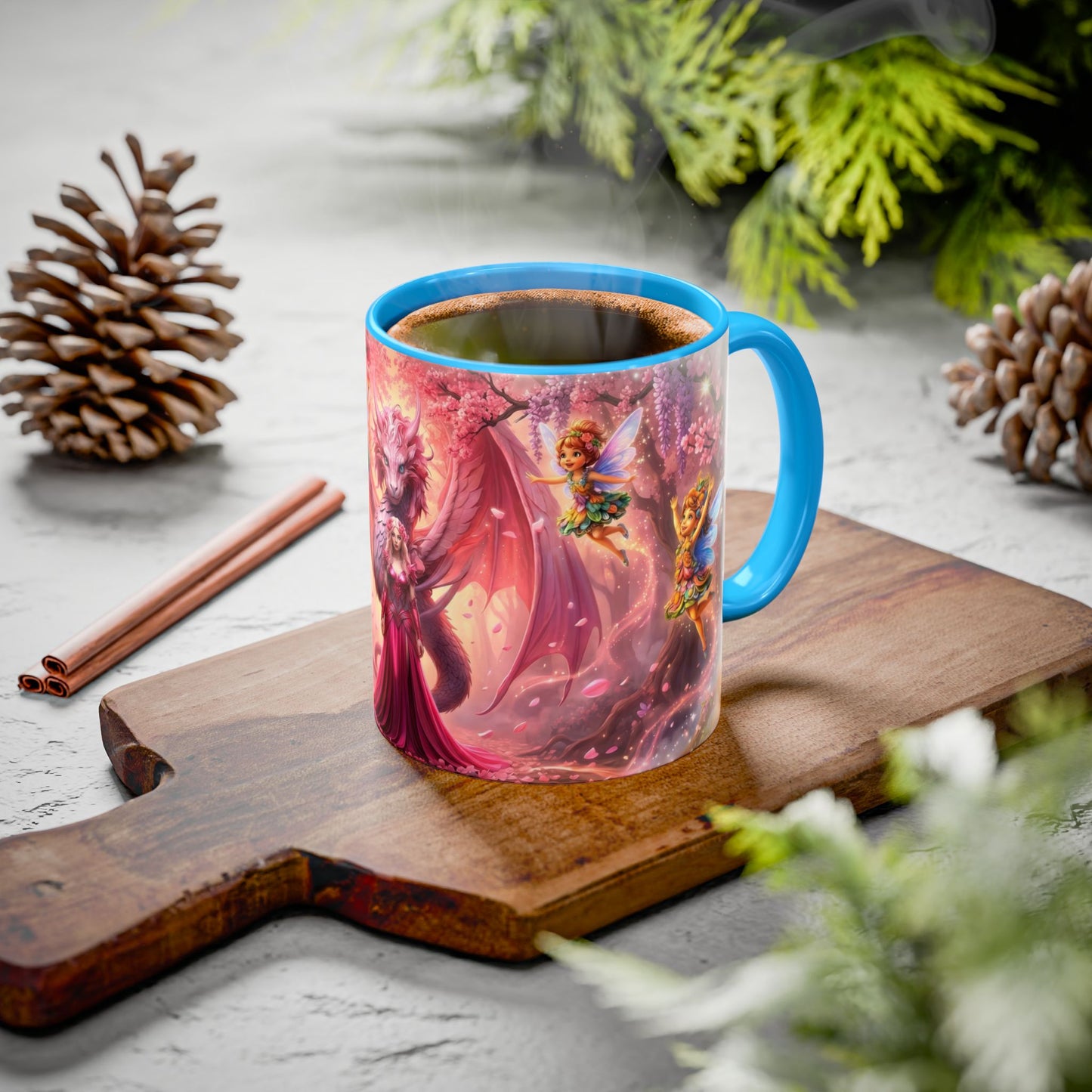 Fantasy Character Coffee Mug – Vibeon, Miria & The Fairies | Magical Realm Ceramic Mug (11oz / 15oz)