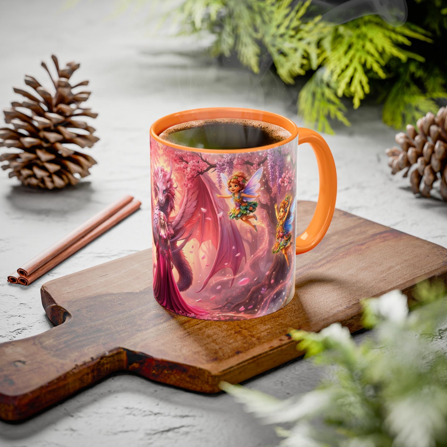 Fantasy Character Coffee Mug – Vibeon, Miria & The Fairies | Magical Realm Ceramic Mug (11oz / 15oz)