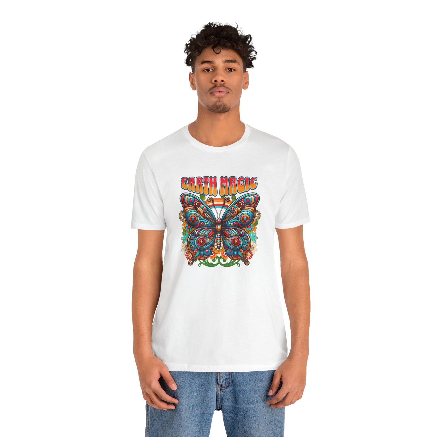 🦋✨ Earth Magic Retro Butterfly Te-Shirt 🌈🌼