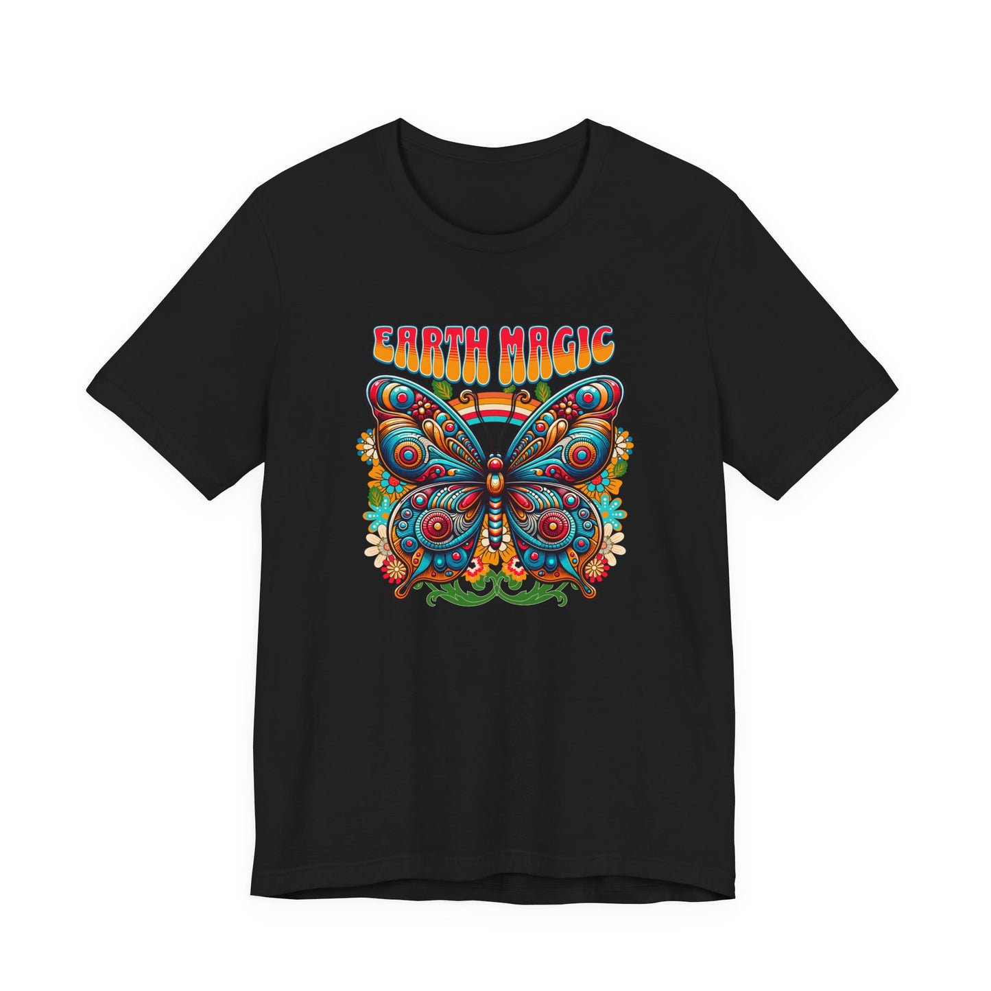 🦋✨ Earth Magic Retro Butterfly Te-Shirt 🌈🌼