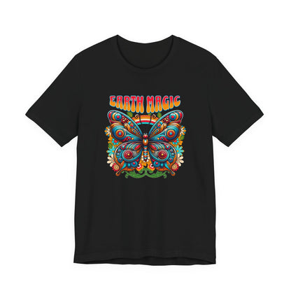 🦋✨ Earth Magic Retro Butterfly Te-Shirt 🌈🌼