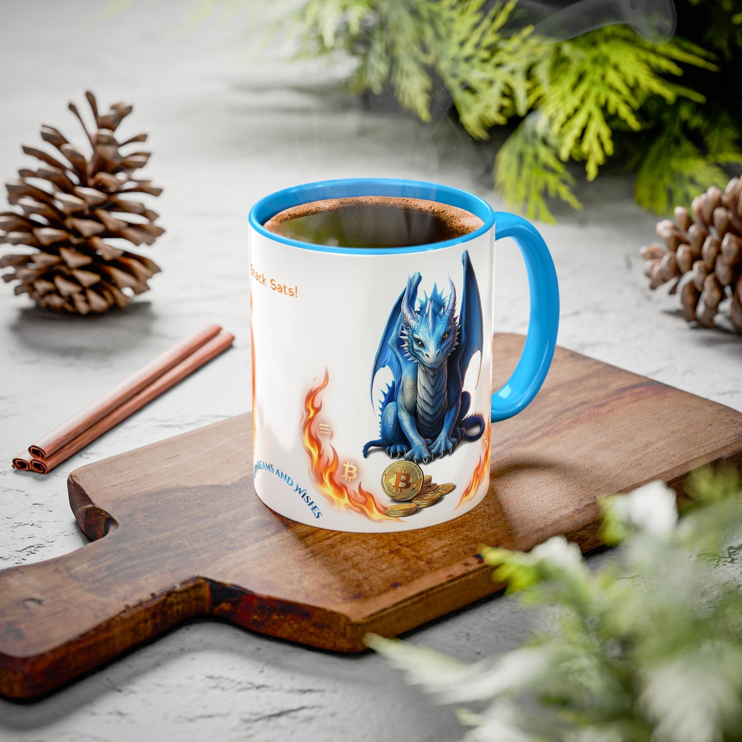 🐉💸 BitFyre Mug – Stackin’ Sats, Breathin’ Fire Edition 11oz