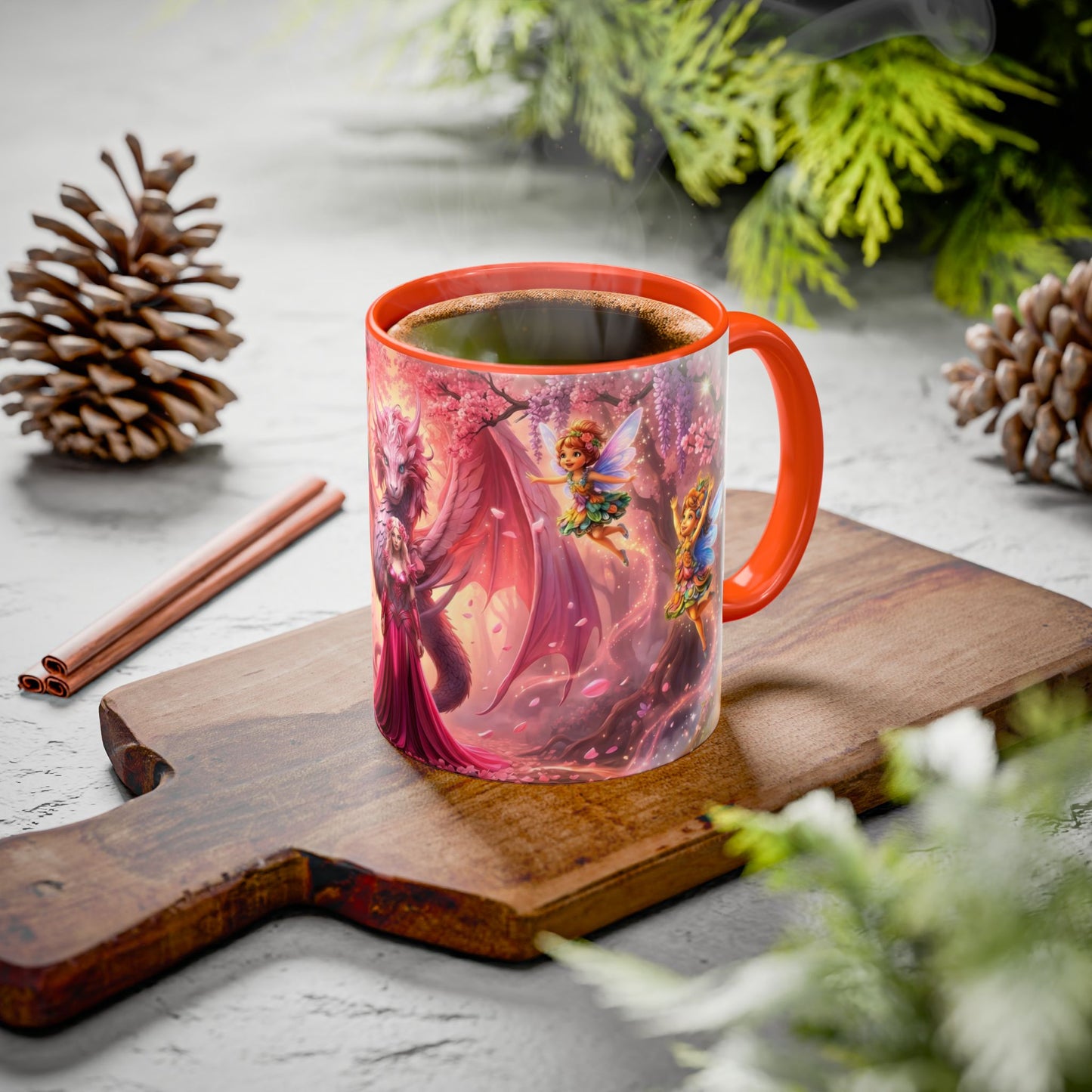 Fantasy Character Coffee Mug – Vibeon, Miria & The Fairies | Magical Realm Ceramic Mug (11oz / 15oz)