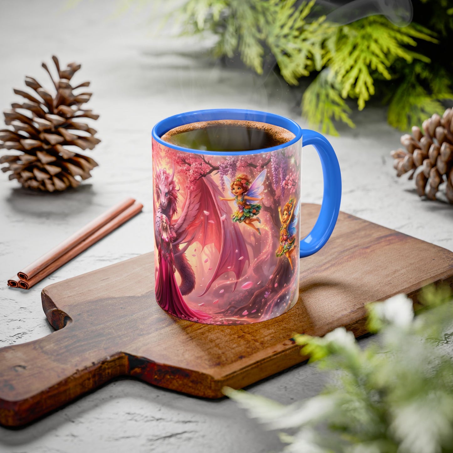 Fantasy Character Coffee Mug – Vibeon, Miria & The Fairies | Magical Realm Ceramic Mug (11oz / 15oz)
