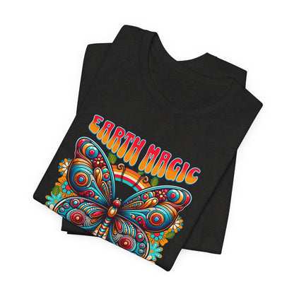 🦋✨ Earth Magic Retro Butterfly Te-Shirt 🌈🌼