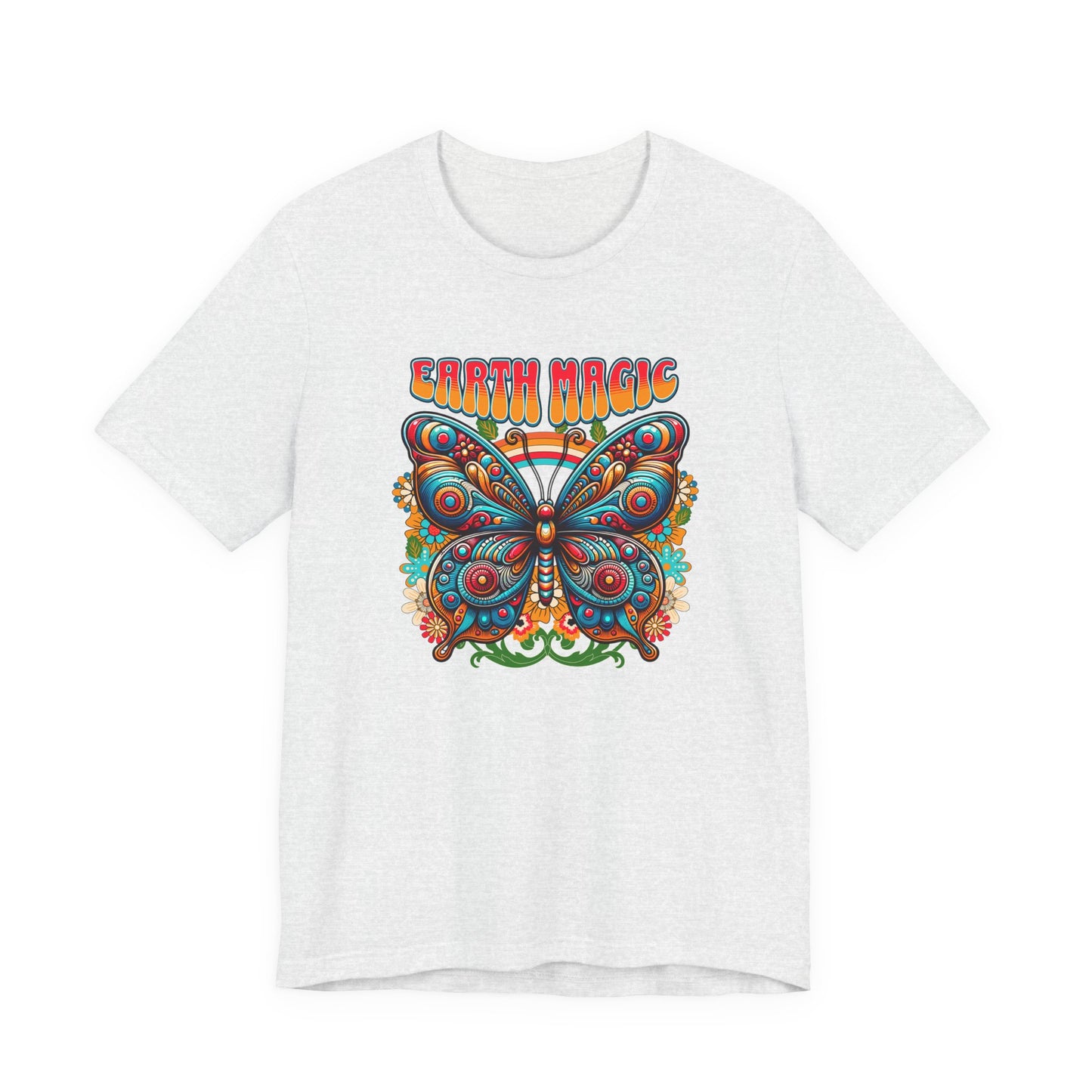 🦋✨ Earth Magic Retro Butterfly Te-Shirt 🌈🌼