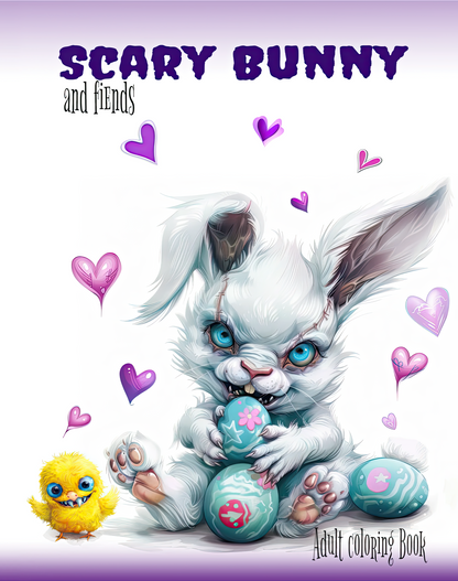 🖍️ Scary Bunny and Fiends - Adult Coloring Book