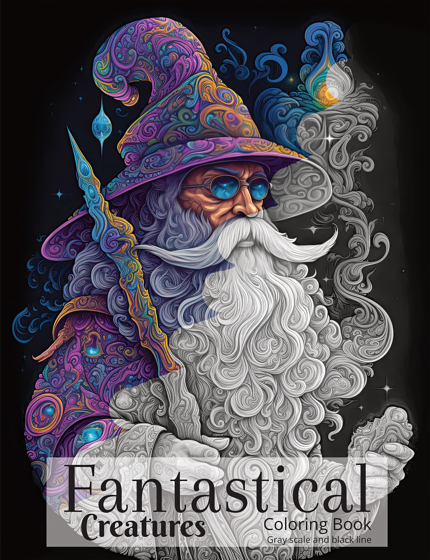 🖍️ Fantastical Creatures - Coloring Book - Gray scale and black line
